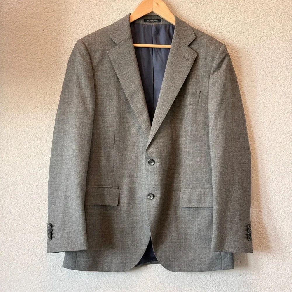 Suitsupply Lazio Suit Vitale Barberis Canonico Wool Men's Gray 42R Slim